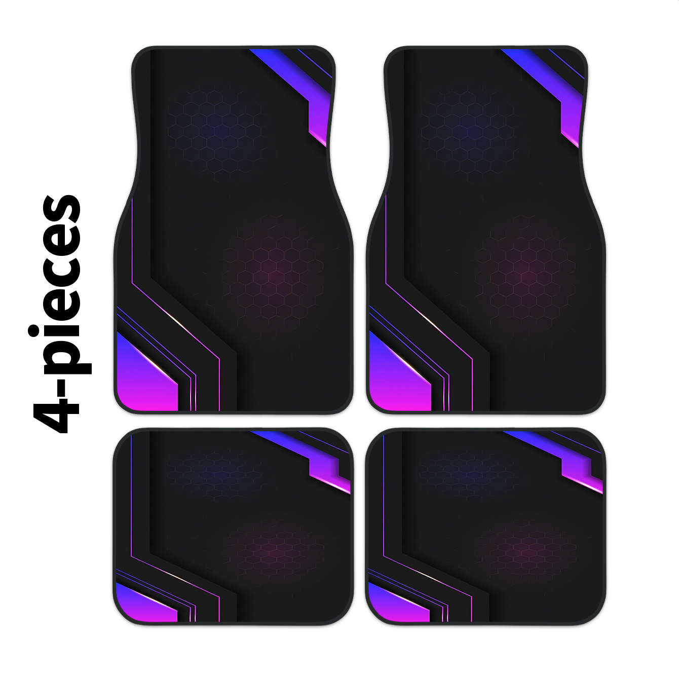 Tech Accessories Luxury - 4pcs 2D High-Tech Geometric Pattern Car
