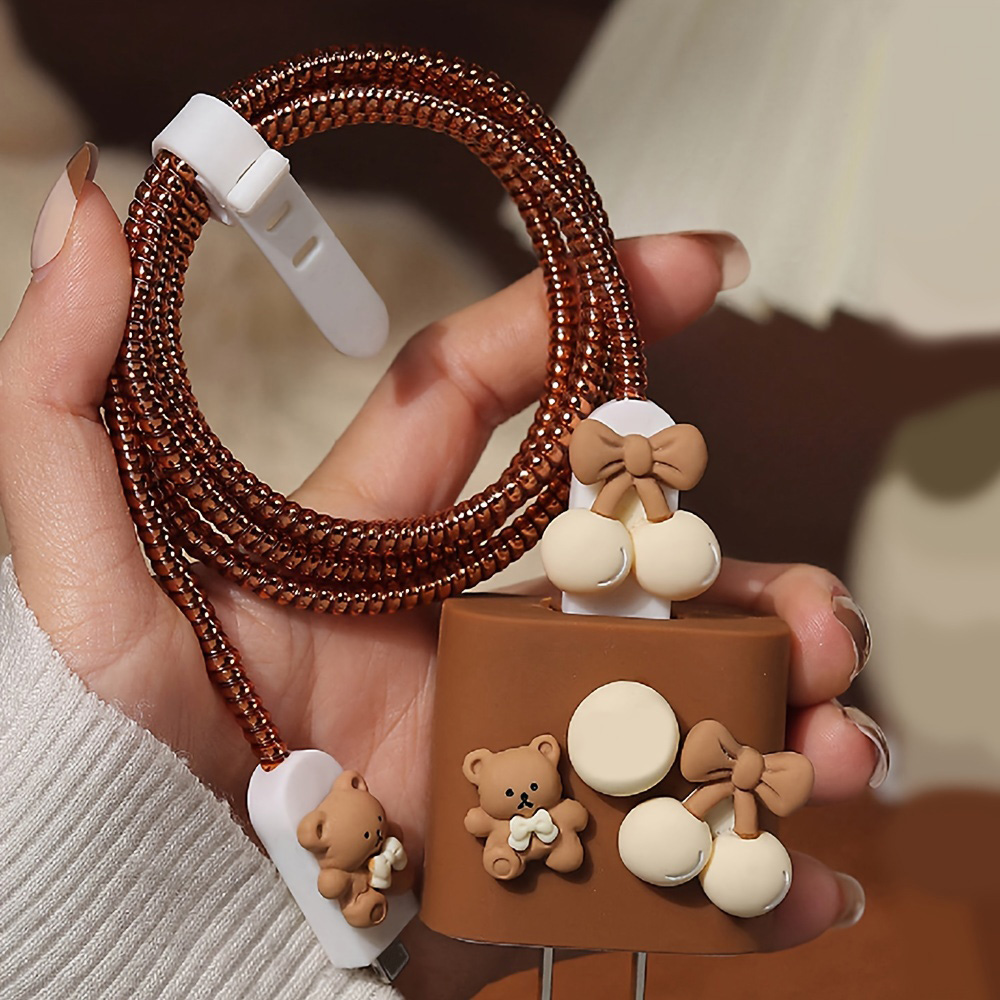 Tech Accessories Phone - Cute Bear Charger Protector Case For