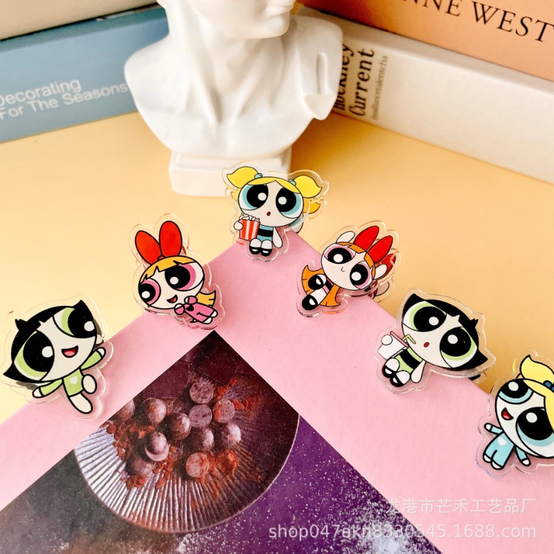 6PCS Kawaii The Powerpuffs Gir - Tech Accessories For Office ulasan dan harga