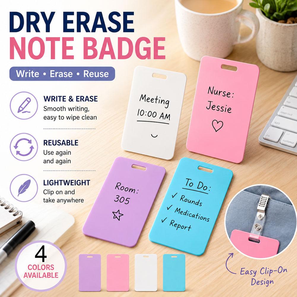 Portable Dry Erase Note Badge  - Tech Accessories For Office ulasan dan harga