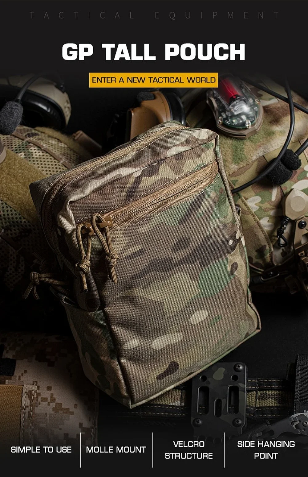 GP Tactical MOLLE  Pouch Tall  - Tech Accessories Pouch ulasan dan harga