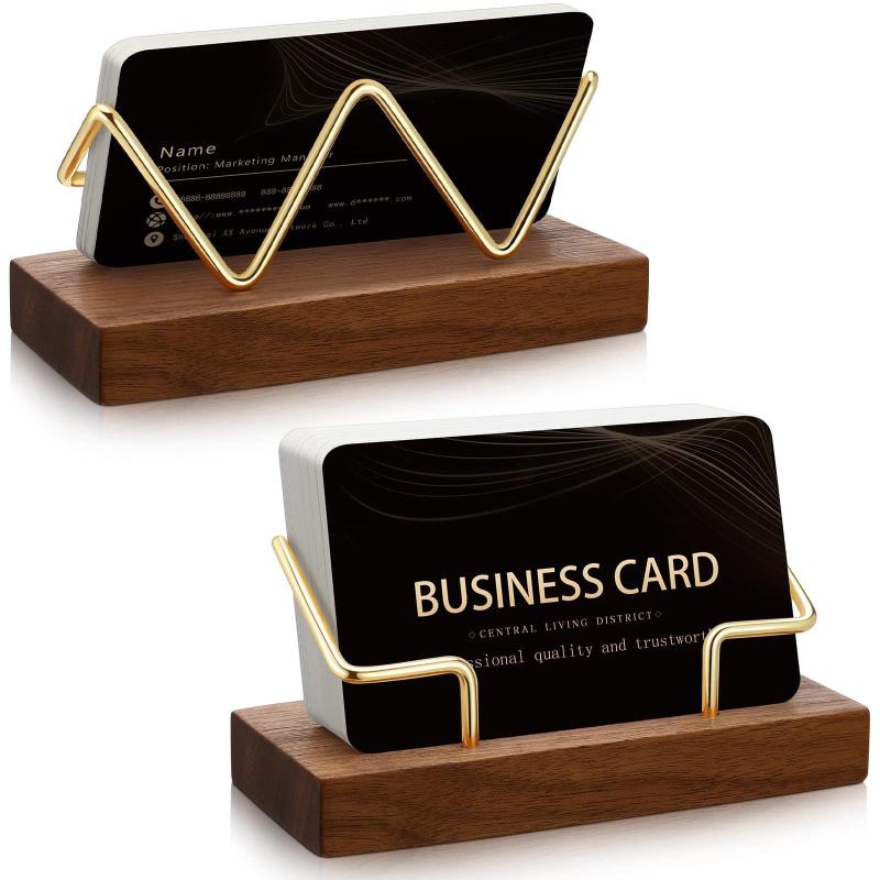 【A8】Wooden Business Card Holde - Tech Accessories For Office ulasan dan harga