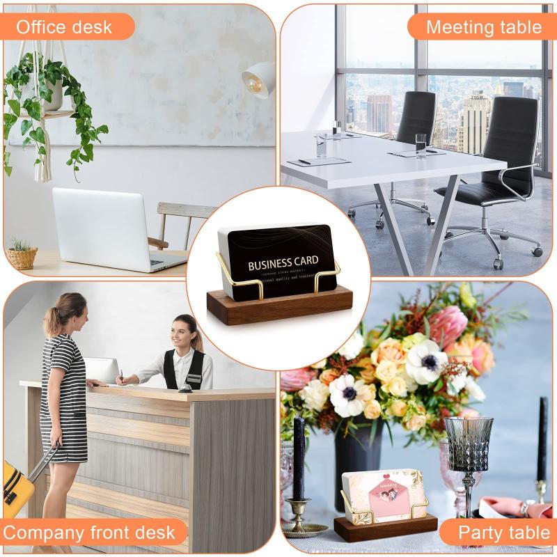 【A8】Wooden Business Card Holde - Tech Accessories For Office ulasan dan harga
